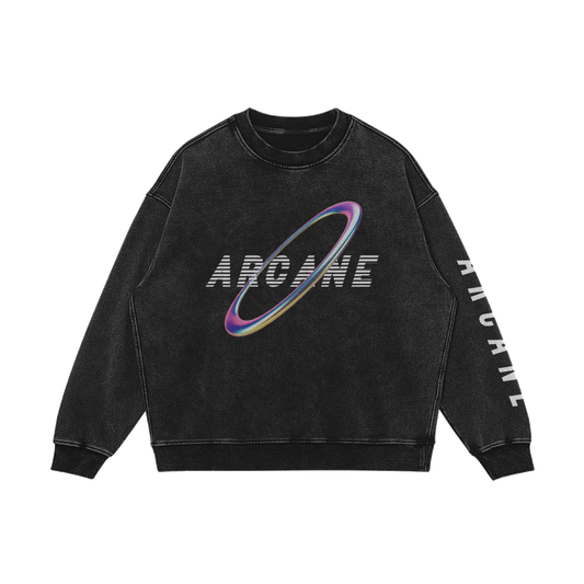 Arcane Ring Mineral Wash Crew Neck Sweatshirt